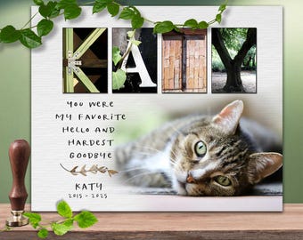 Cat Loss Gift Portrait from Photo Cat Lover Gifts Custom Art Vintage Cats Poster