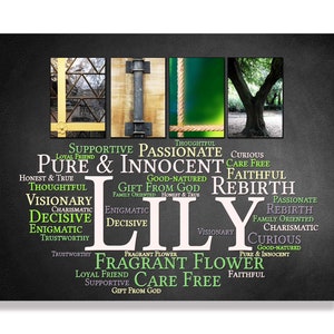 Class Gifts for Students Name Sign Wall Art Personalized Gift Poster Printable Poster Name Meaning, 4 Digital Prints Lily or ANY NAME A-Z