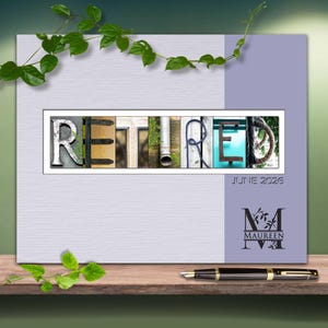 Gift for Retirement Party Guestbook Sign Signable Poster Print Designer Quality Monogram Company Logo image 3