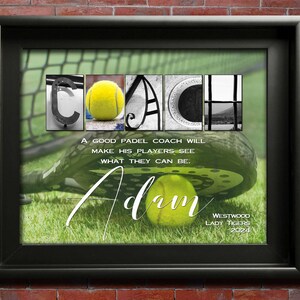 Padel-Tennis-Trainer Geschenk für Padel-Tennis-Trainer, Padel-Geschenk Wertschätzung Padel Mens Seniors Club Damen Trainer Geschenk Individueller Digitaldruck