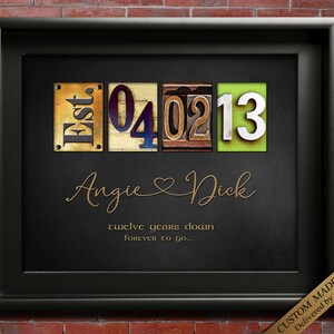 12 years Wedding Anniversary Gift love quote Anniversary frame