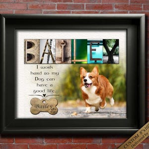 dog memorial gift with meaningful quote and pet portrait photo
