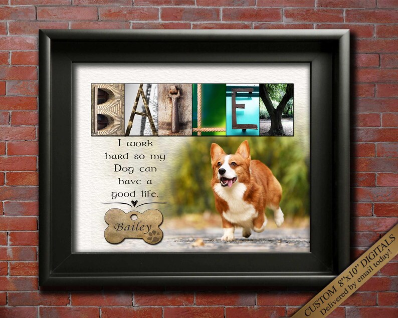 dog memorial gift with meaningful quote and pet portrait photo