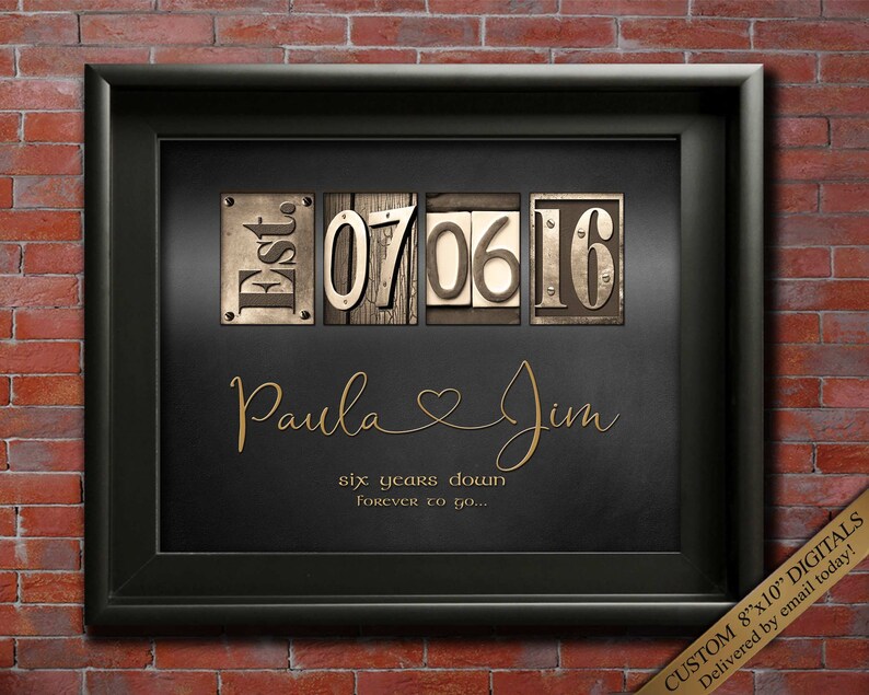 6th Anniversary Gift Ideas Sixth Wedding Anniversary Gifts Etsy