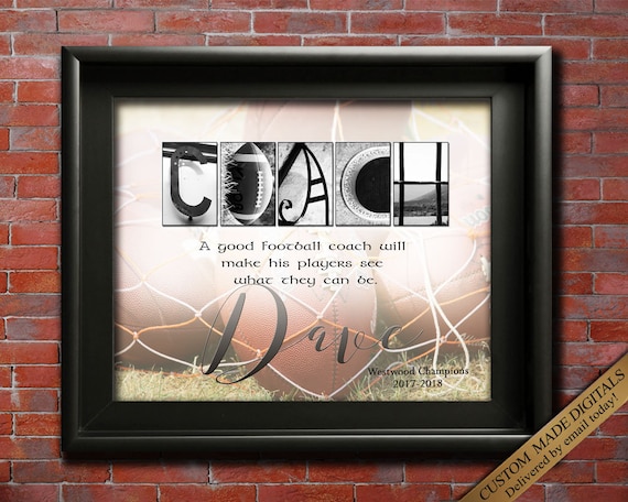 Gifts For Football Coach Gifts Football Gift Ideas Football Mom Gift Football Team Football Party Ideas Football Coaches Thank You Printable