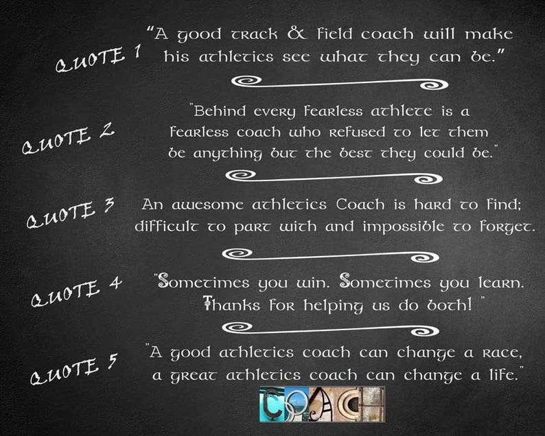 Athletics Coach Track and Field Running Fitness Triathlon High School Club Coaches Personalized Print image 3