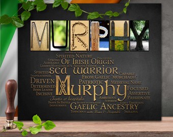 Irish Heritage Last Name Origins Gift Trace Your Celtic Ancestors Custom Gaelic Art Print