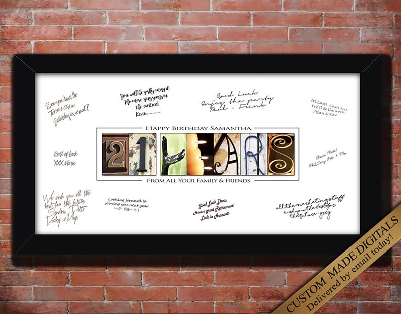 21st Birthday Gift for her, 21 Years Guest Book signing printable. Ideal 21st Party Gift