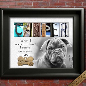 dog memorial gift with meaningful quote and pet portrait photo