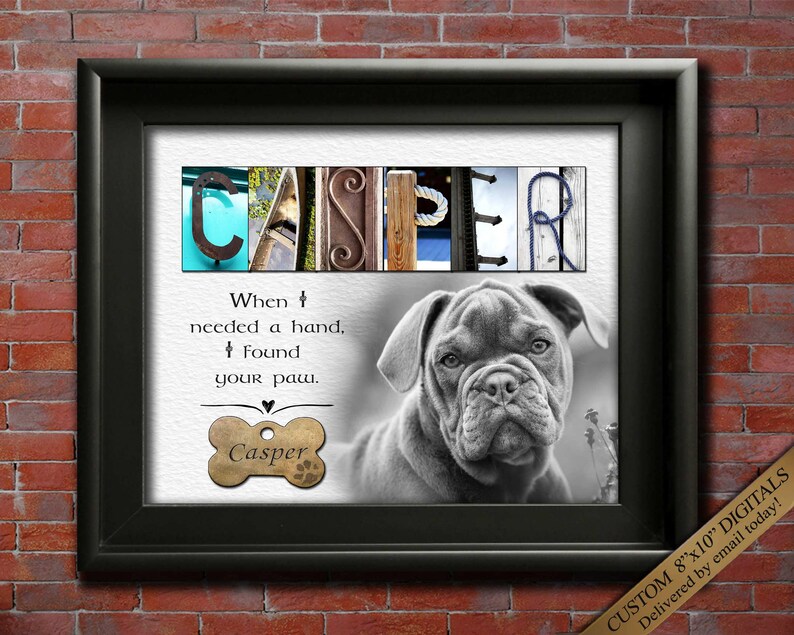 dog memorial gift with meaningful quote and pet portrait photo