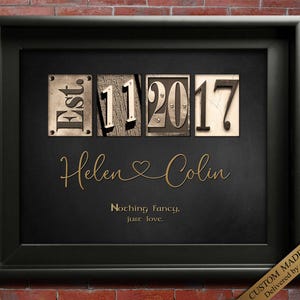 Custom Wall Art Wedding Anniversary Gift for wife. Husband gift for anniversary valentines