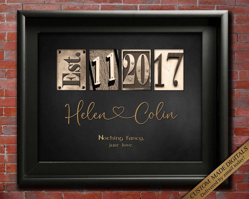 Custom Wall Art Wedding Anniversary Gift for wife. Husband gift for anniversary valentines