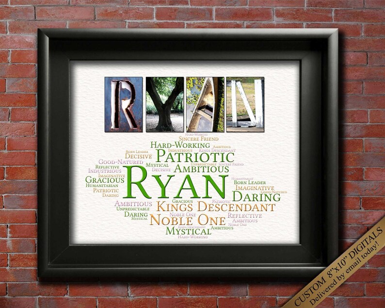 Ryan Name Sign Wall Art Décor Personalized Gift Typography Etsy