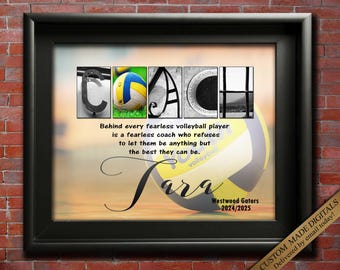 Volleyball Coach Gift Appreciation for Coaches, Thank You Coach, Team Gifts End Season Print