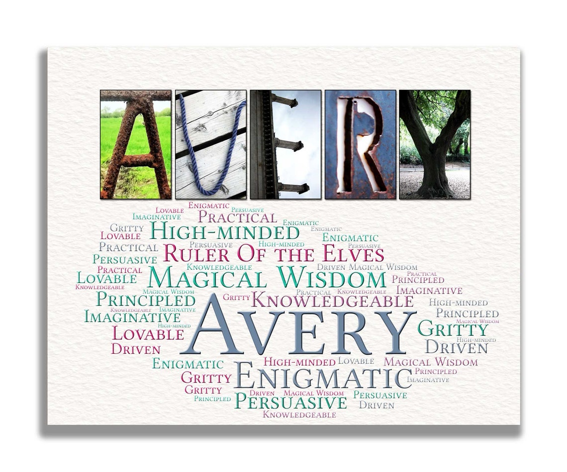 Name Meaning for Boy Art Gift Aiden Arron Avery Abel Abraham Etsy