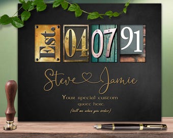 35th Anniversary Gift Ideas, 35 Year Wedding Celebration Coral Husband Wife ALL YEARS Personalized