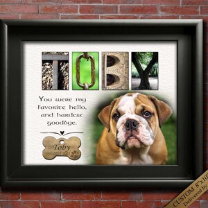dog memorial gift with meaningful quote and pet portrait photo