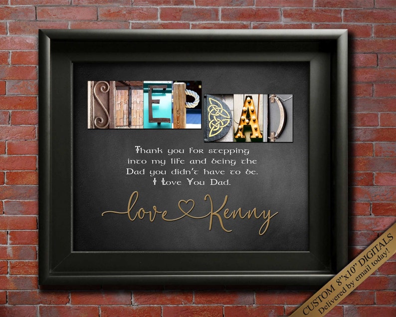 Gift for Step Dad for Christmas, Step Dad gift for Birthday Custom Made Printable