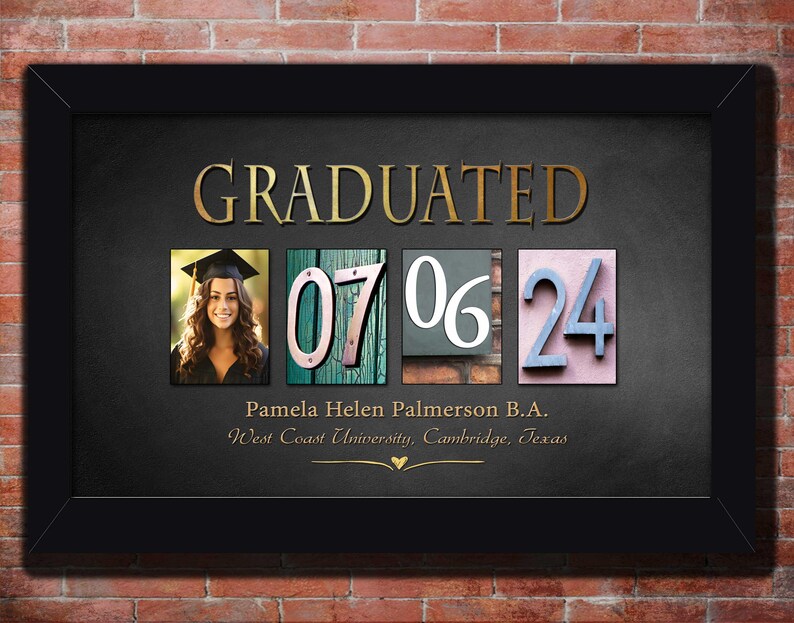 Personalized Graduation Portrait Gifts Mom Dad Grandma grandpa uncle aunty