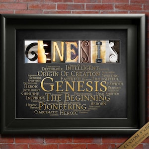 Popular Name Sign Wall Art Décor Personalized Gift Typography Poster Printable Art Name Meaning - 4 Digital Prints Genesis or ANY NAME A-Z