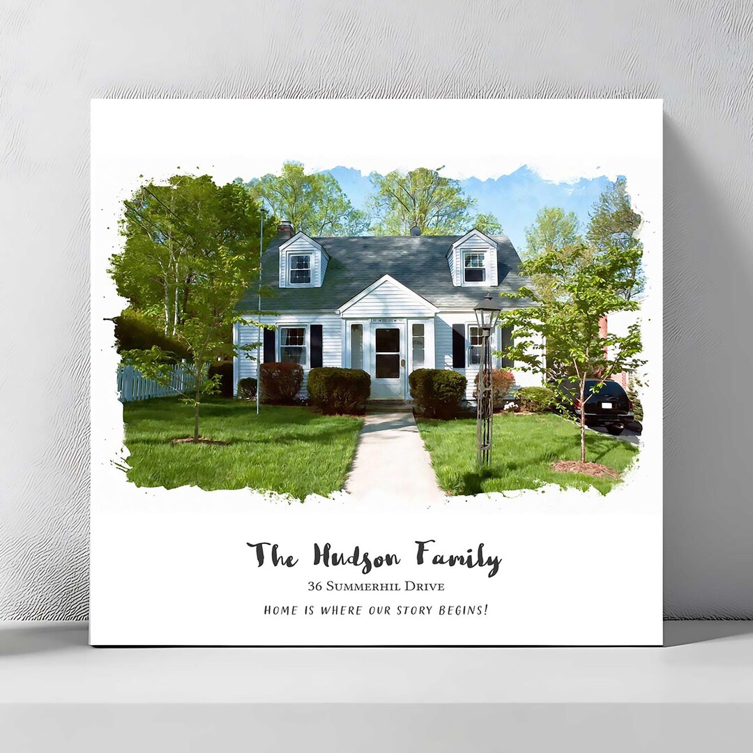 Home Portrait New House Watercolor Print, Custom Housewarming Gift for ...