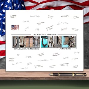 Military Deployment Going Away Party, Basic Training Gift, Guestbook, US Boot Camp Army Navy
