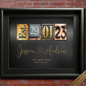 Valentine 1st Anniversary Wall Art Gift 1 year Wedding Anniversary Gifts, Porcelain Anniversary Gift Boyfriend Girlfriend