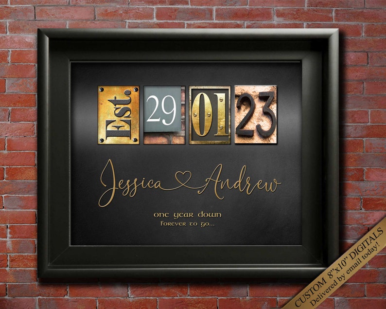 Valentine 1st Anniversary Wall Art Gift 1 year Wedding Anniversary Gifts, Porcelain Anniversary Gift Boyfriend Girlfriend