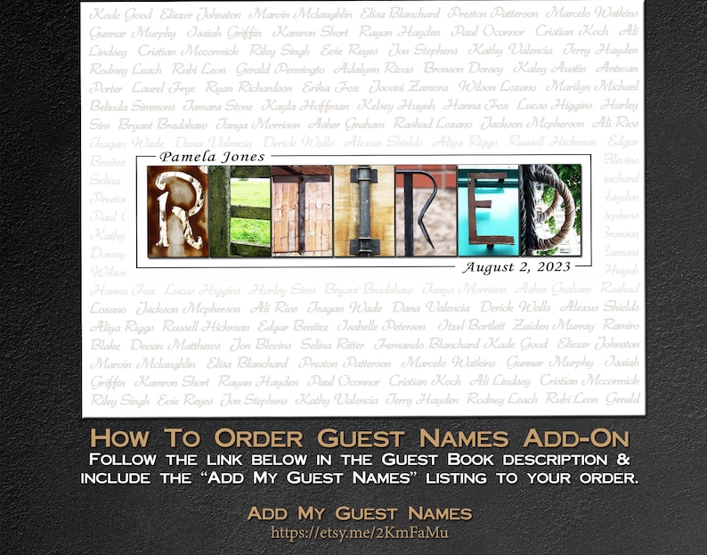 Guest Book Service letter art gifts