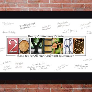 20th Work anniversary business years of service print