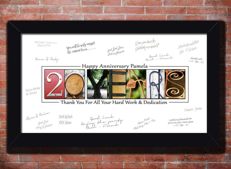 20th Work anniversary business years of service print
