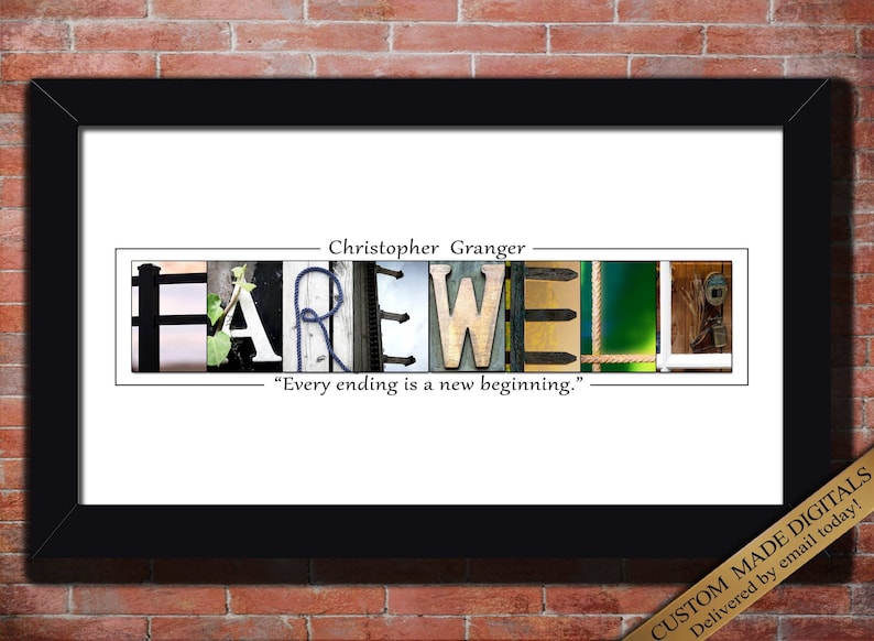 Farewell every ending is a new beginning Guest Signing gift for work going away party