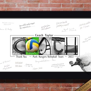 Personalisiertes Trainer Geschenk für Beachvolleyball-Trainer Danke Geschenk für das ganze Team zum Jahresende Sport Party Feier Geschenk Gast druckbar zu unterzeichnen