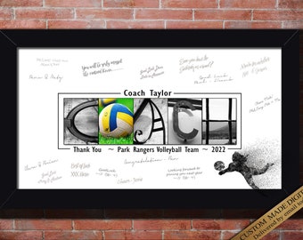 Custom Coach Gift For Volleyball Coach Thank You Gift for all the team to sign End of year sports party celebration gift Guest Printable