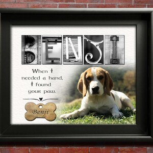 dog memorial gift with meaningful quote and pet portrait photo
