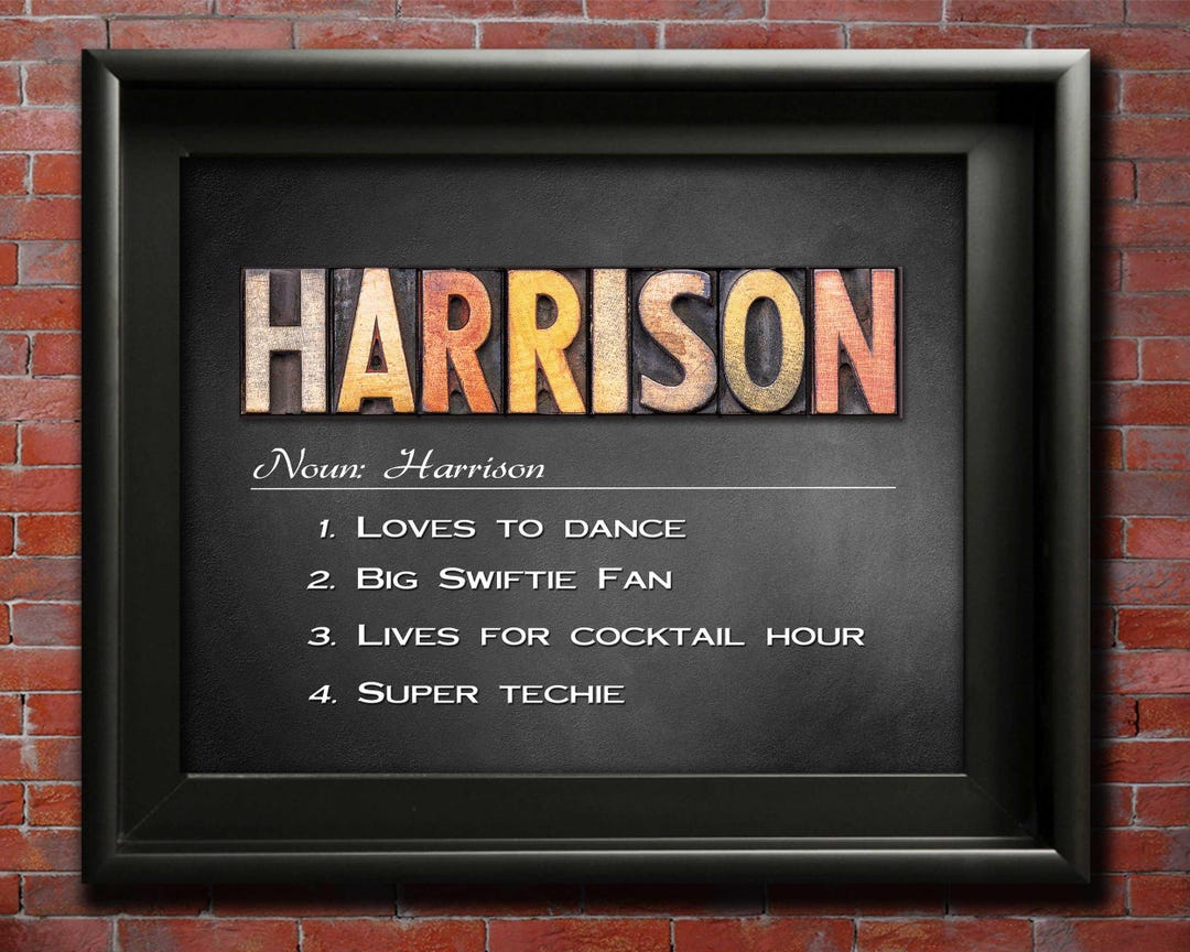 Personalised Name Definition Printable Wall Art Gift Ideas Presents for ...
