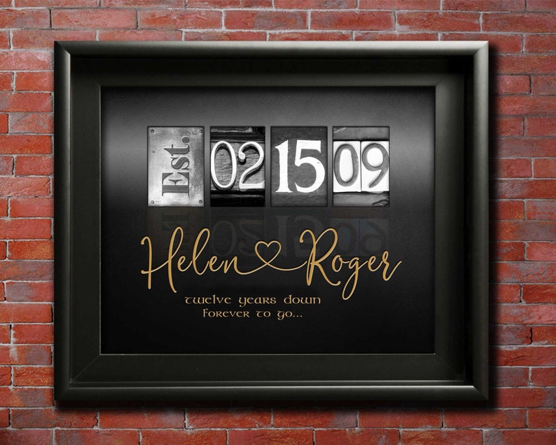12th Anniversary Gift Ideas Twelve year Wedding