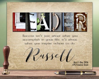 Custom Boss Gift Leader Office Gift Boss's Day Birthday Girl Lady Man Leaving Print