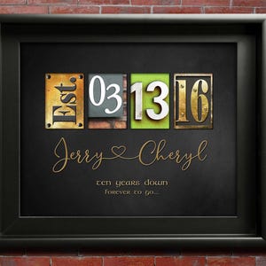 10th Anniversary Gift for Him Her 10 year Tin Aluminium Gifts ALL YEARS Personalized