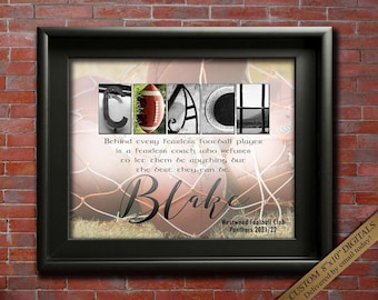 Custom Football Coach Gift Football Gift Team Mom Coach gifts Football American Football Coaches Gift Thank You Coach Printable