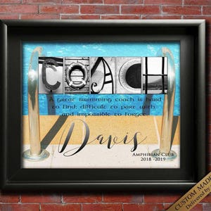Swim Coach Gift, Swimming Coach, Personalized Swim Coach, Printable Coach Appreciation, Swimming Club, Swim Coach Retirement Gift