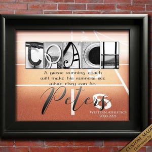 Athletics Coach Track and Field Running Fitness Triathlon High School Club Coaches Personalized Print image 7
