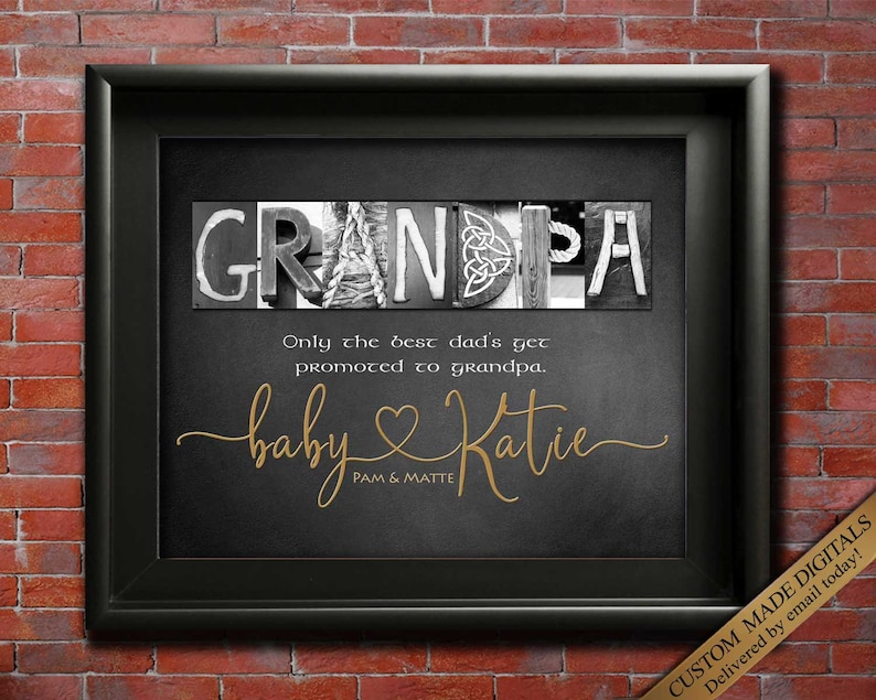 Personalized Gift for New Grandpa for Christmas Birthday custom made with choice or quotes.
Only the best dads get promoted to grandpa.
I'm as lucky as can be the best grandpa belongs to me.