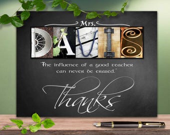 Teacher Name Gift Sign, New Teacher End Of The Year Class Teachers Gifts Personalized