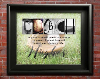 Baseball Coach Gift for Coaches Sports Gifts Team Mom Art Baseball Thank You Presentation