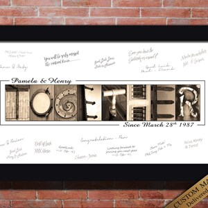Together anniversary gift for couple guest book printable