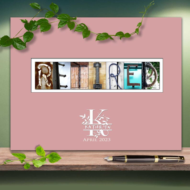 Gift for Retirement Party Guestbook Sign Signable Poster Print Designer Quality Monogram Company Logo image 4