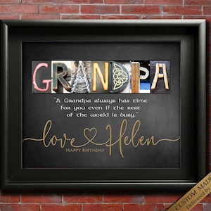 Best Gift for Grandpa for Christmas Birthday custom made with choice or quotes.
"A Grandpa always has time for you even if the rest of the world is busy."