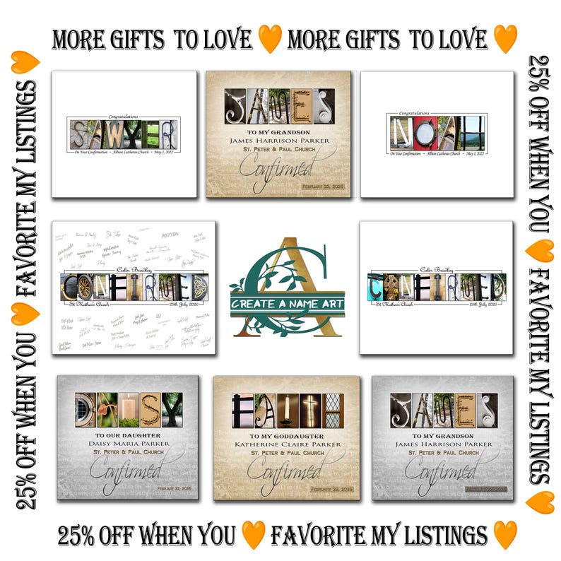 Gifts for Confirmation boys and Girls Personalized Prints