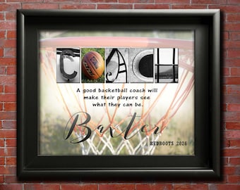 Basketball Coach Gift Personalized Gifts Idea Girls Team Boy Youth Appreciation Coaches Thanks Retirement
